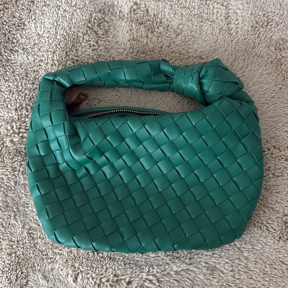Green woven bag